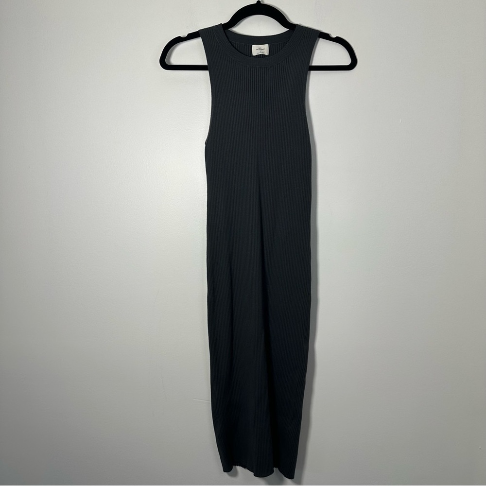 Aritzia Wilfred Ribbed Dark Gray Tank Maxi Dress Size S